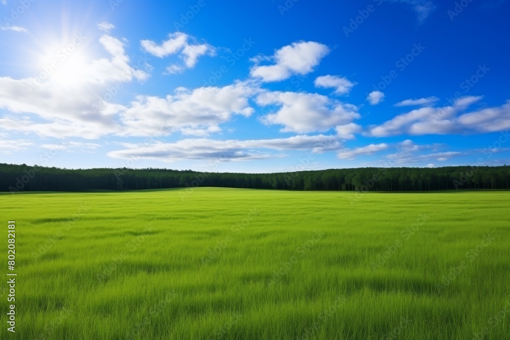 green grass field landscape.