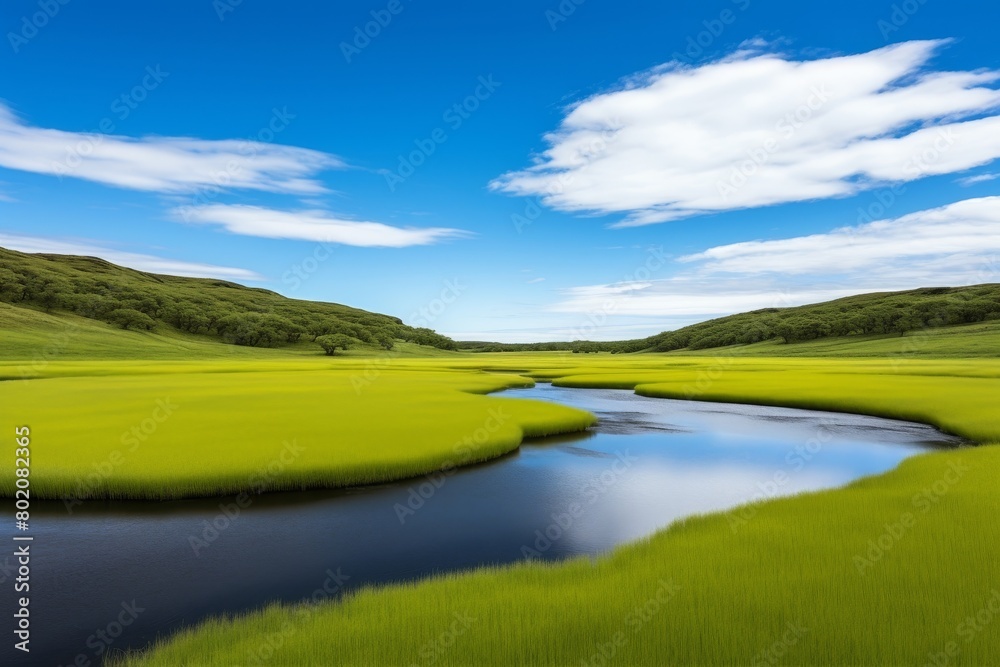 Fototapeta premium green grass field landscape.