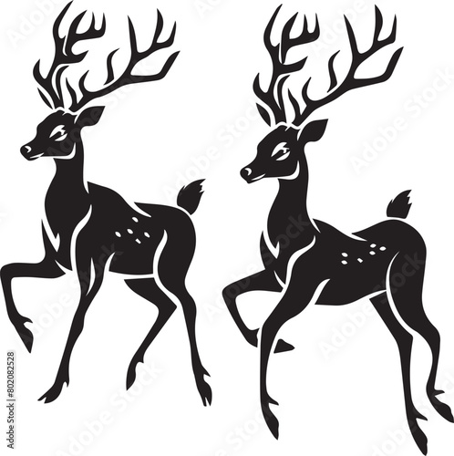 set of deer silhouettes