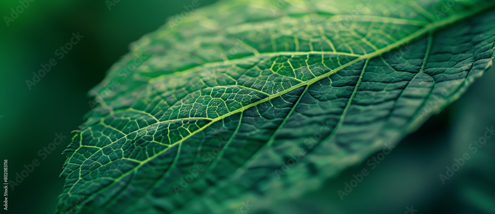 A closeup of the veins on a green leaf, symbolizing ecofriendly and sustainable practices A closeup of the veins on a green leaf, symbolizing ecofriendly and sustainable practices