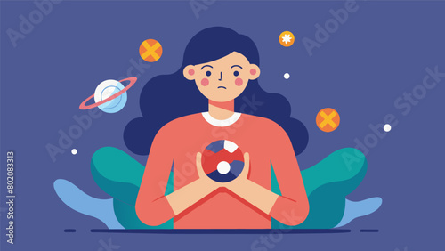 Using sensory items such as fidget toys or stress balls to redirect energy and focus during anxious moments.. Vector illustration