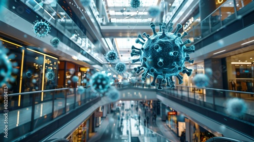 Virus Outbreak Simulation in Multilevel Shopping Mall photo
