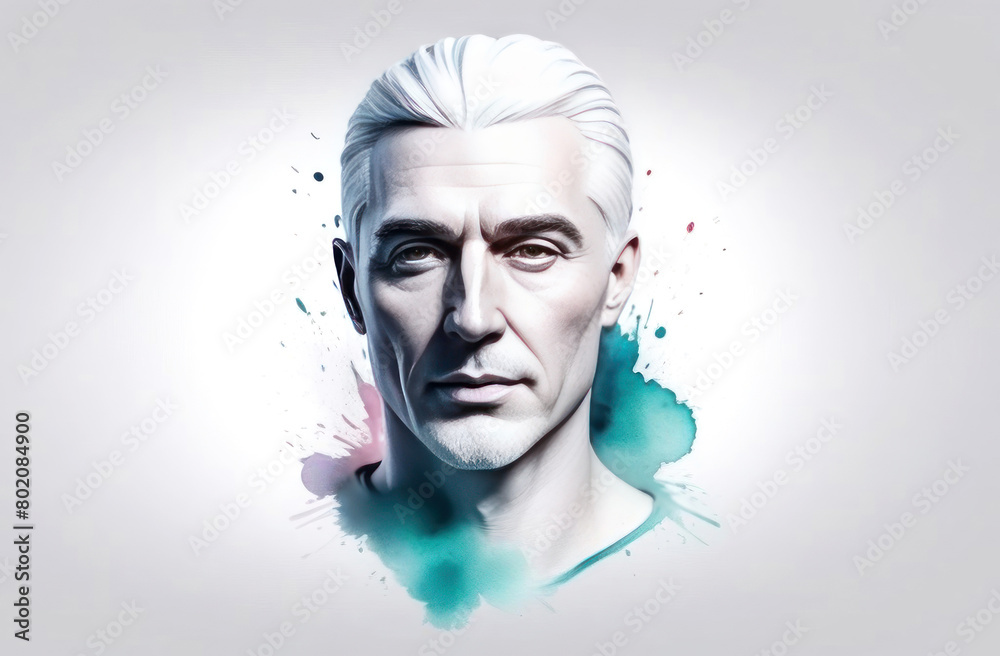 Artistic portrayal of a distinguished male character in high resolution Artistic portrayal of a distinguished male character in high resolution