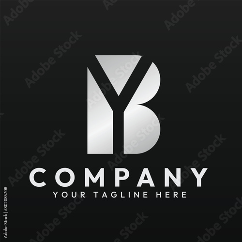 Logo vector template of letter B and Y