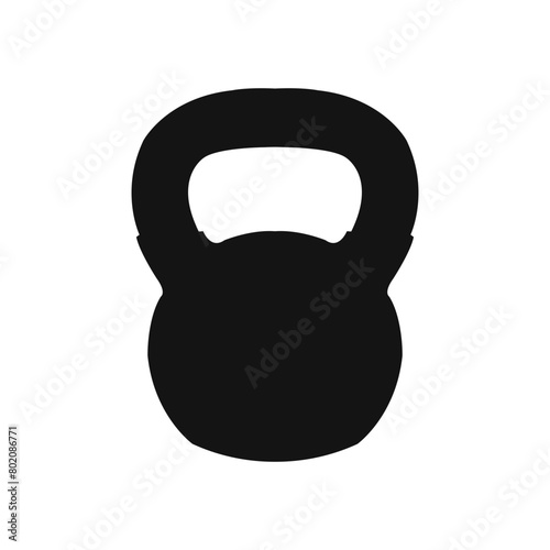 Abstract premium heavy cast iron kettle bell icon