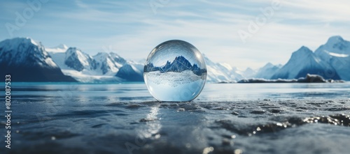 Crystal ball floating on water