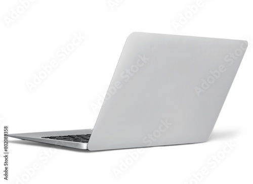 A laptop with blank screen isolated on white background. Modern technology concept