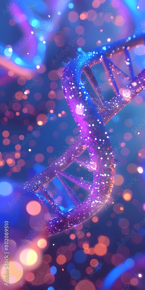 Título Dupla hélice de DNA com fundo brilhante Stock Photo | Adobe Stock