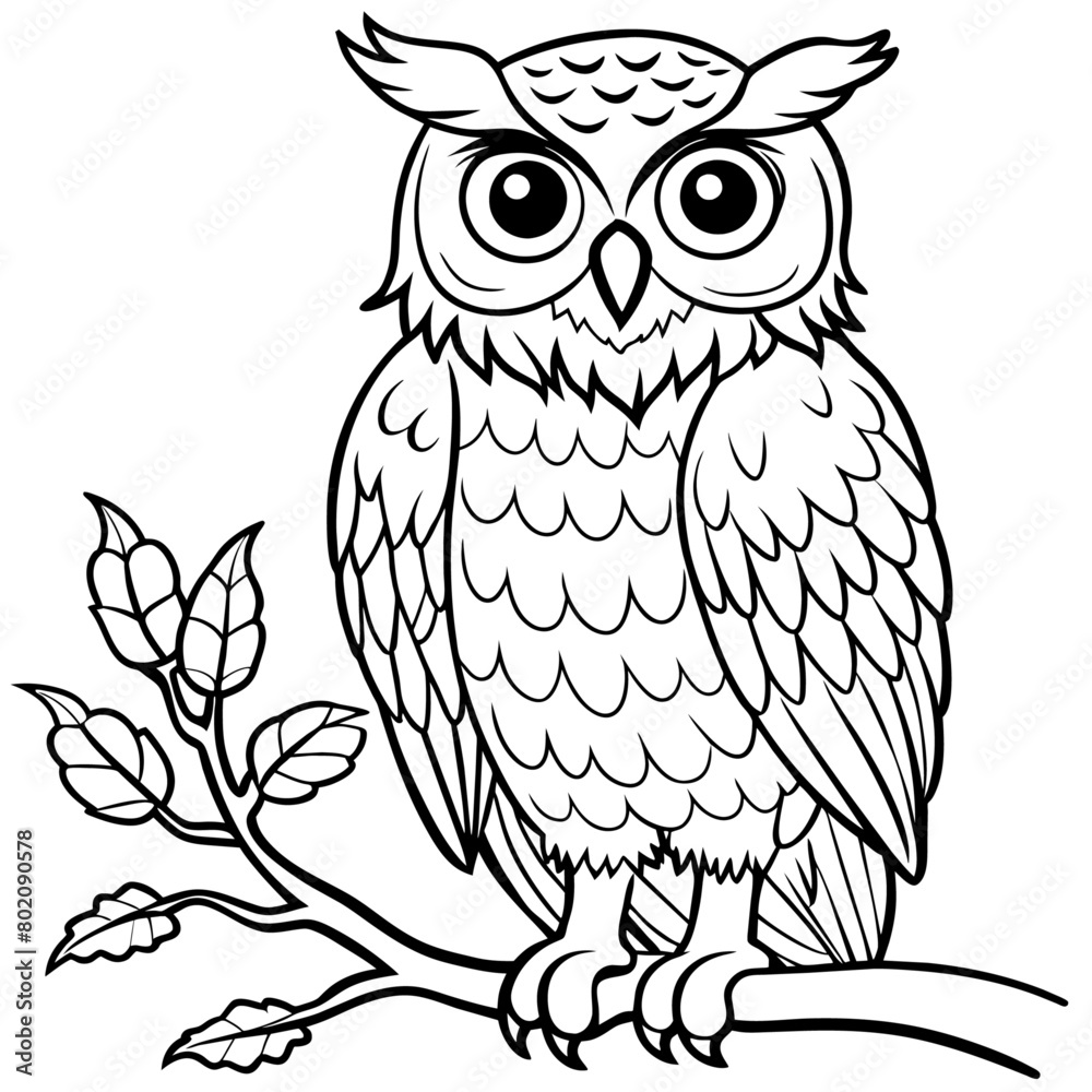owl coloring book page (4)