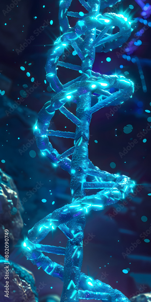 Título Helix de DNA com Cores Azul e Verde Brilhantes Stock Photo ...