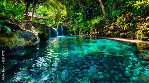 Breathtaking Tropical Pool Scene in Bali, Indonesia 