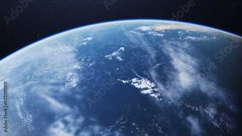 High-quality 3D rendering of Earth showing continents from space with a visible atmosphere