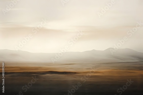 Beautiful Winter landscape image of view along Rannoch Moor during heavy rainfall giving misty look to the scene Capturing the essence of minimalism a serene landscape of rolling hills in sharp detail