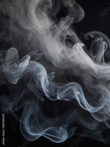 Dynamic Smoke Patterns on Black Surface, Evocative Misty Fog Texture.