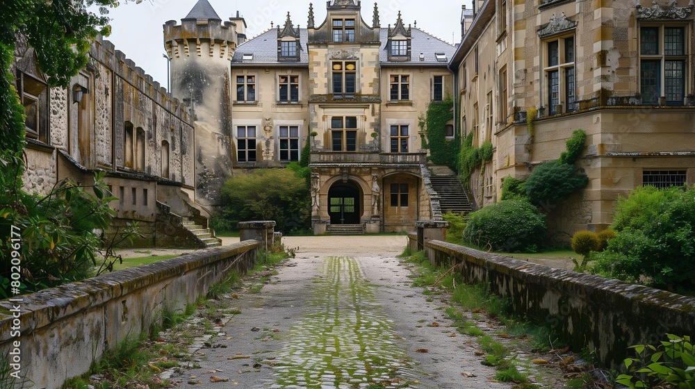 Historical European castle facade. Historical European castle facade.