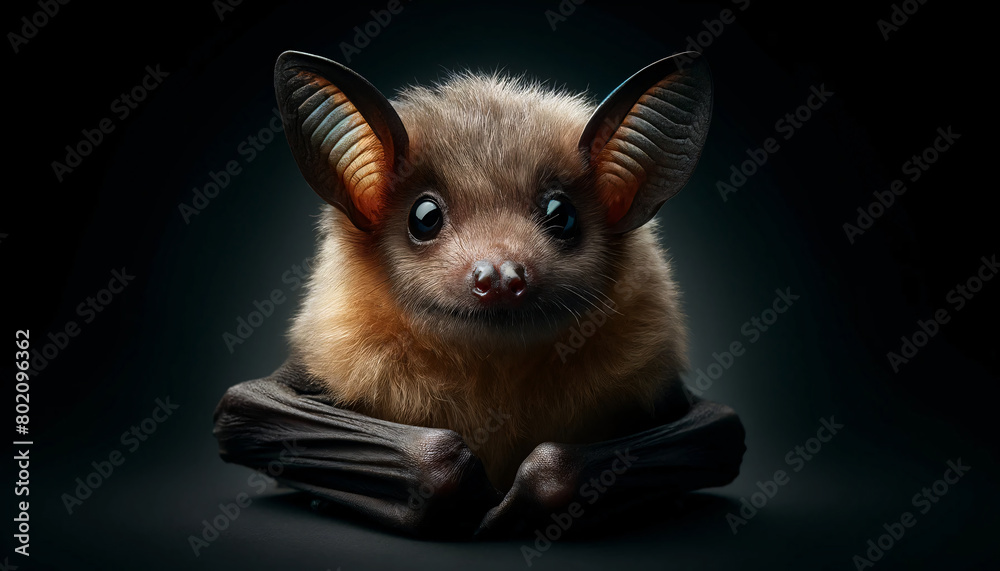 a bat in a portrait style