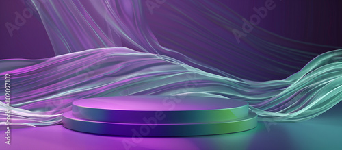 green and purple modern stage podium background
