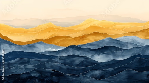 yellow natural scene landscape illustration poster background