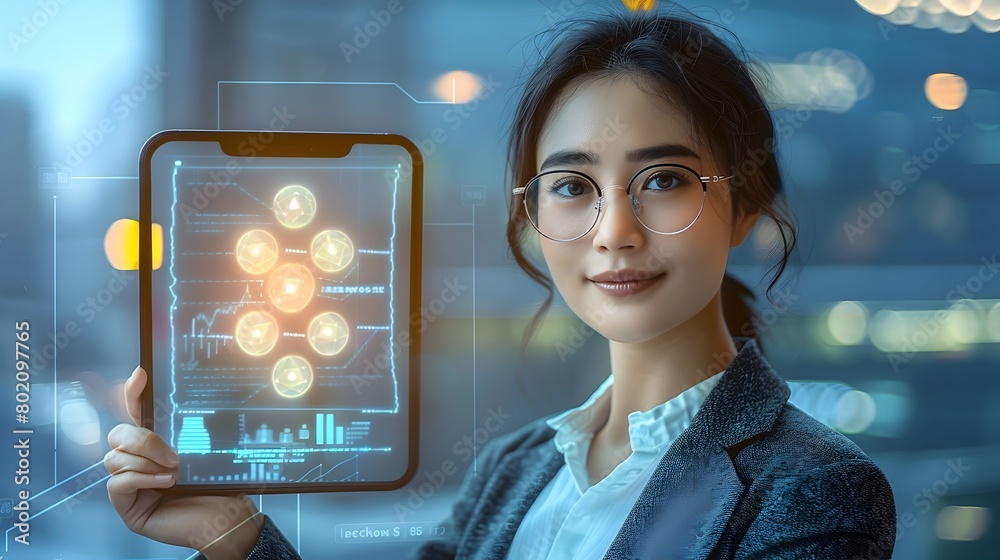 © DARIKA - Professional Woman Analyzing Digital Data on Tablet for Business Insights and Strategy © DARIKA - Professional Woman Analyzing Digital Data on Tablet for Business Insights and Strategy