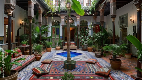 ohemian Moroccan Riad Courtyard