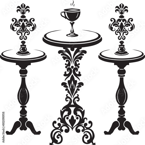 set of silver candlestick on black