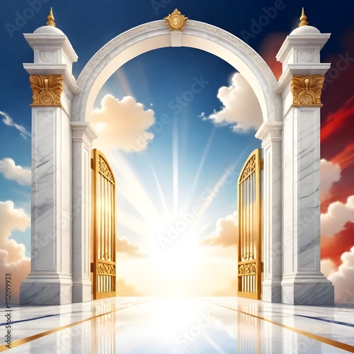 The door to heaven, the view of the pearly gates. photo