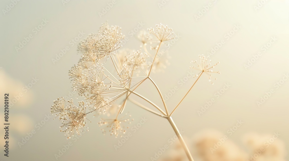Little Hogweed seeds, light cream background, sustainability and farming magazine cover, crisp morning light effect, centered and detailed