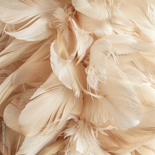 Artistic Flair: An Artistic Arrangement with Feathers in Soft Beige