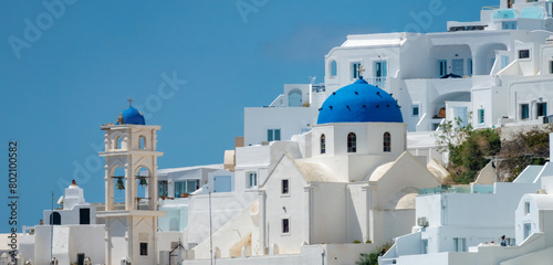 Orthodox church in the higher sections of Fira, Thira island, Santorini, Cyclades islands, South Aegean Sea, Greece photo
