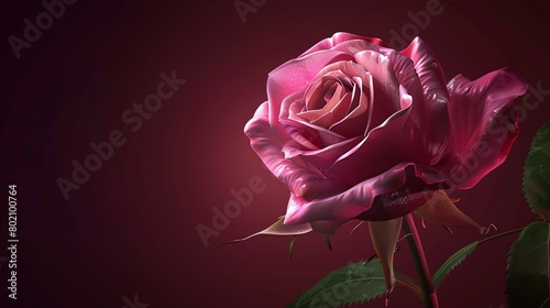 Single Damask rose  deep burgundy backdrop  romantic poetry magazine cover  subtle ambient light  closeup view