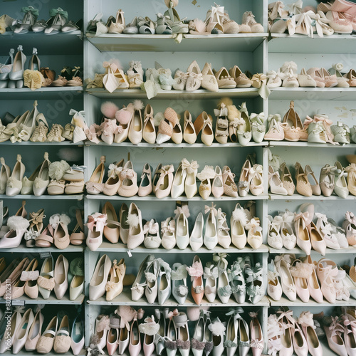 Dance with Grace: Shelves of Ballet Slippers in a Professional Dance Academy