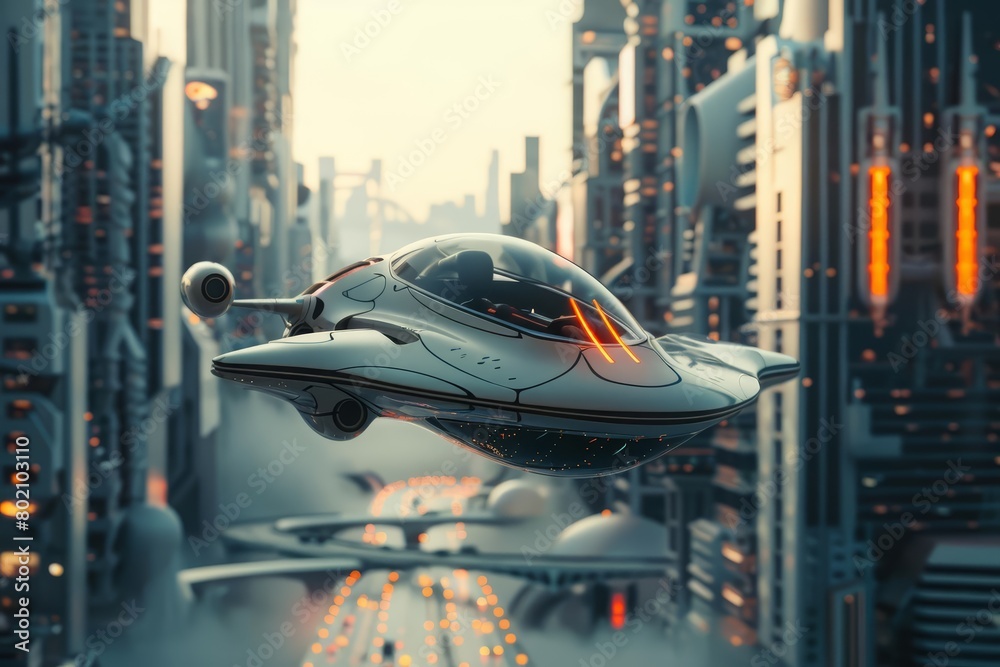 Showcasing a weird, closeup cyber concept, a hybrid vehicle flies over futuristic skyscrapers, Sharpen Cinematic tone with blur background and no text, logo brand in photo Showcasing a weird, closeup cyber concept, a hybrid vehicle flies over futuristic skyscrapers, Sharpen Cinematic tone with blur background and no text, logo brand in photo