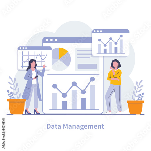 Marketing and customer focus concept. Flat vector illustration.