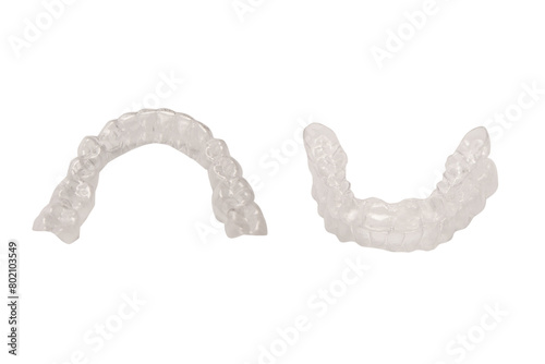 Transparent mouth guard isolated on a white. © Nikolay