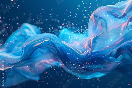 Wallpaper Mural The studio showcase features a dynamic sport banner with flowing particles and a wave curved shape, Sharpen 3d rendering background Torontodigital.ca