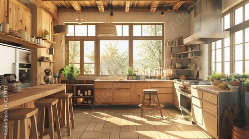 Sustainable Eco-Cabin Kitchen