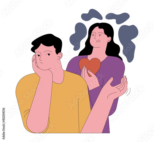 The fear of being taken for granted. An anxious and concerned woman