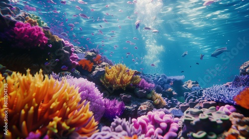 A scuba diving trip, exploring a colorful underwater coral reef teeming with marine life.