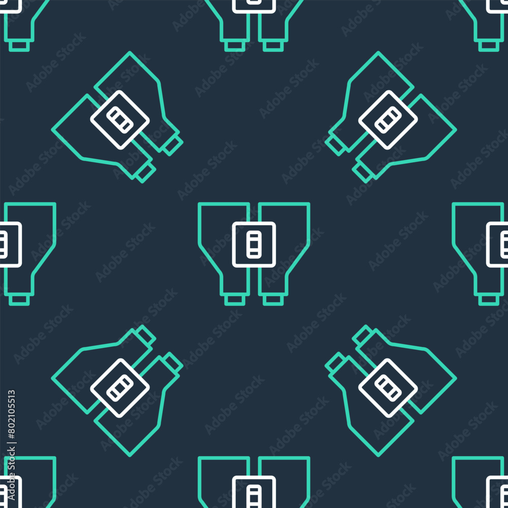 Line Binoculars icon isolated seamless pattern on black background. Find software sign. Spy equipment symbol. Vector Line Binoculars icon isolated seamless pattern on black background. Find software sign. Spy equipment symbol. Vector