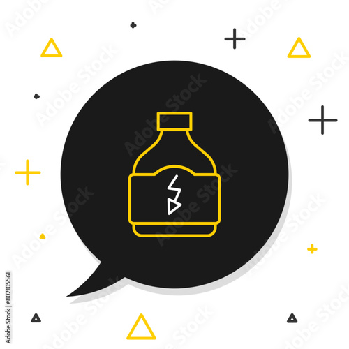 Line Sports nutrition bodybuilding proteine power drink and food icon isolated on white background. Colorful outline concept. Vector