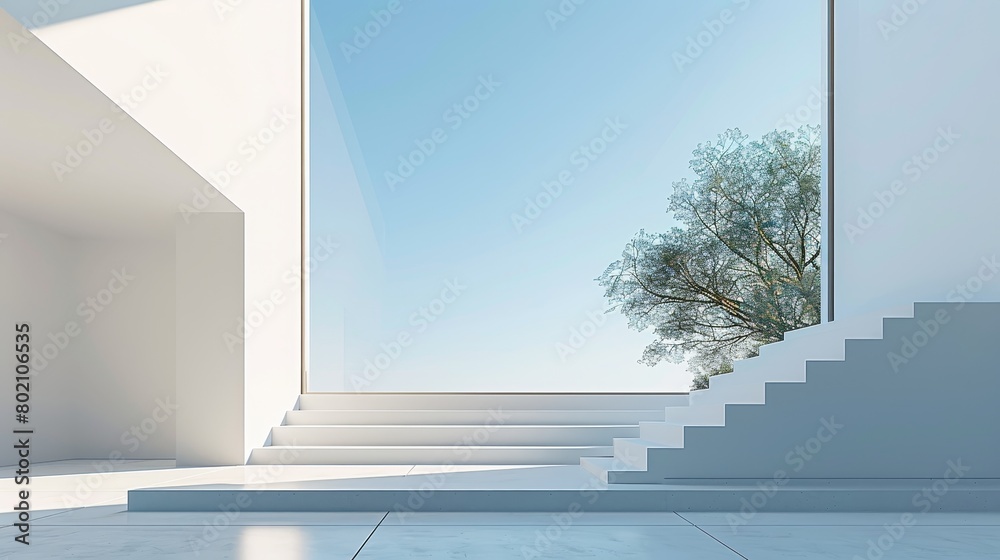 Fototapeta premium Minimalist Architecture Natural Light: Photographs showcasing minimalist architecture that incorporates natural light