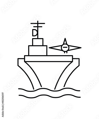 aircraft carrier icon, vector best line icon.