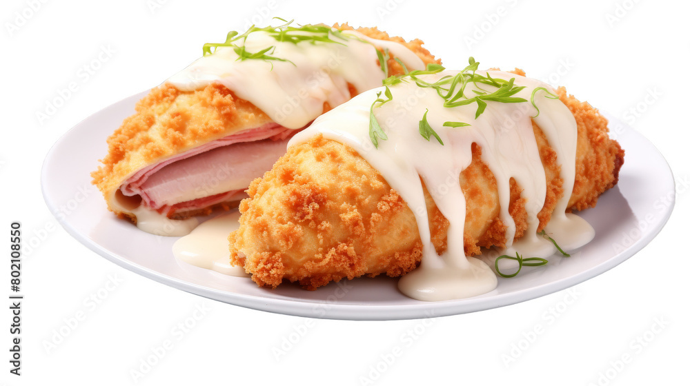Delicious Cordon Bleu Cuisine Isolated on Transparent Background PNG