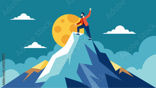 A mountain climber reaching the summit representing overcoming the challenges of depression and finding relief with the help of ketamine..