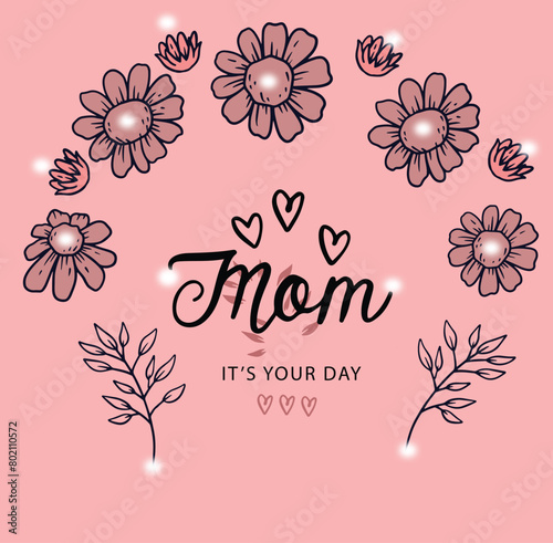 mothers day card vector illustration