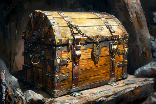  illustration of a treasure chest sealed 