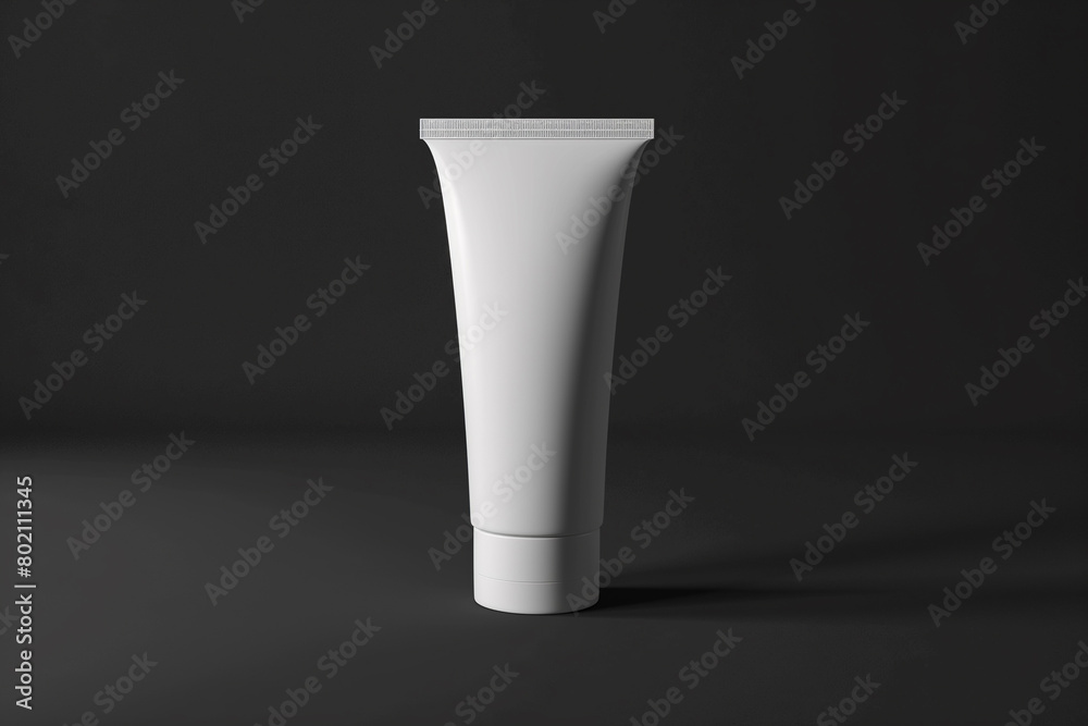 3d rendering, vector illustration of white plastic cosmetic tube isolated on solid background 3d rendering, vector illustration of white plastic cosmetic tube isolated on solid background