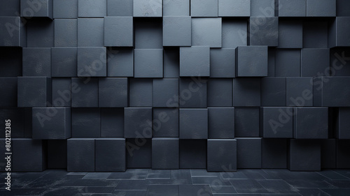 black cubes construction wall background 