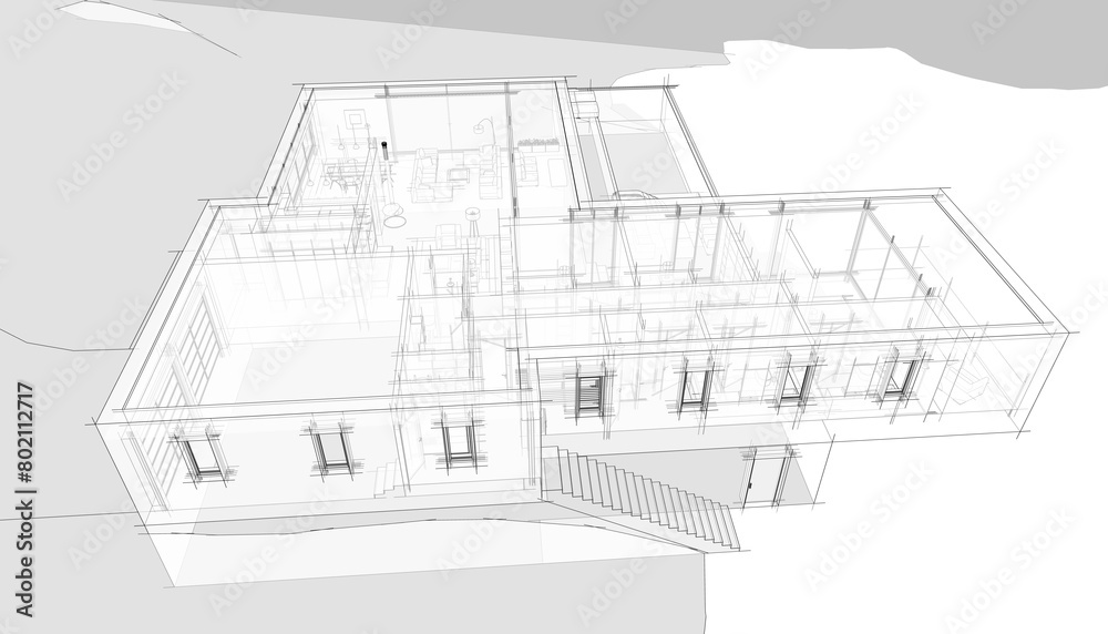 Fototapeta premium sketch of house