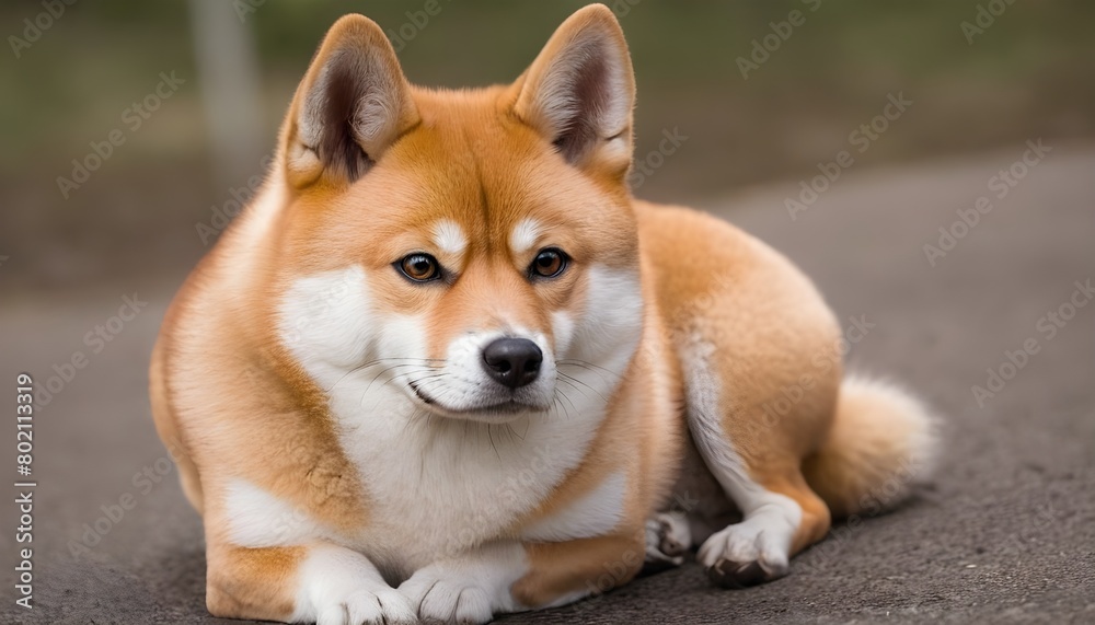 Shiba Inu looking curious with its fox like face